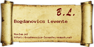 Bogdanovics Levente névjegykártya